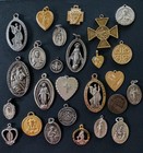 Vintage Mixed Metals Religious Catholic Charms Pendants Mix 25