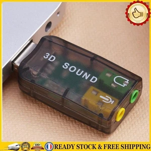 USB Sound Card 5.1 CH 3D Audio Adapter for Desktop Laptop Notebook Computer *NE - Afbeelding 1 van 8