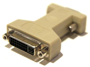 Adaptador de conexión DVI DVI-I de enlace único hembra DVI-24+5F a analógico VGA HDB15M macho - Imagen 1 de 2