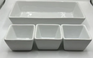 4 Crate & Barrel White Square Porcelain Bowls - Bild 1 von 3