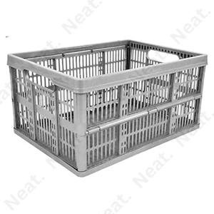 32L Foldable Stackable Plastic Storage Crate Container Collapsible Basket - Picture 1 of 14