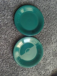 2 Vintage Fiestaware Original Forest Green Dinner Plate 10 1/2” Genuine HLC USA - Picture 1 of 9