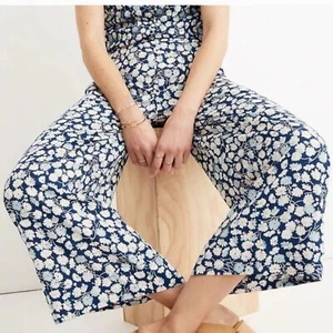 Madewell Pants Women Size Small Huston Pull-On Crop in French Floral Wide Leg - Picture 1 of 8