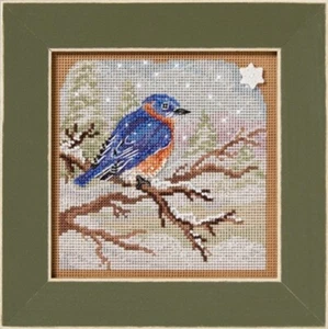 MILL HILL Buttons Beads Kit Counted Cross Stitch SNOWY BLUEBIRD MH14-2534 - Picture 1 of 1