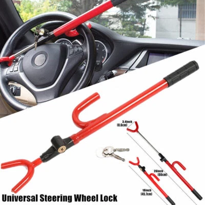 Steering Wheel Lock The Club Twin Hooks Anti Theft Universal Car Van Truck SUV