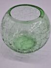 Vase bol en verre craquelé vert pâle clair lampe sarcelle 3,5" X 3,5" cadeau