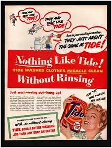 1950 TIDE detergent Clothes Washing Original Print Ad ~ Fast Ship ~ cleaning - Picture 1 of 1