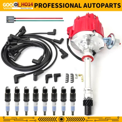 For GM08 Chevy SBC 350 BBC 454 HEI Distributor &Spark Plug &Wires &Pigtail Kit - Image 1 of 4