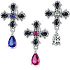 Fashion Cross Zircon Water Droplets Pendant Belly Button Ring Women Body Jewelry