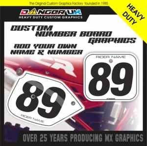 HONDA CR 125 250 500 CUSTOM EVO NUMBER BOARD BACKGROUND GRAPHICS DECALS STICKERS - Picture 1 of 7