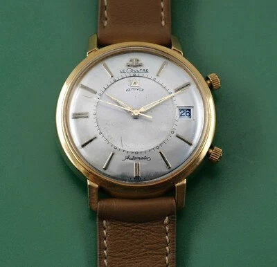 Reloj despertador vintage años 50 Le Coultre-Vacheron automático MEMOVOX oro 14K 38 mm Foto 1 de 4