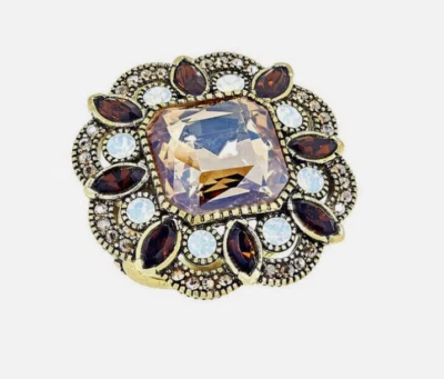 Heidi Daus "Elegant Know-How" Multi Color Crystal Accented Ring Size 8 - Image 1 of 3