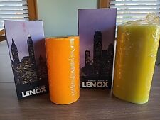 Candles By Lenox Orange 3x6 & Green 7" Oval Pillar Oshkosh WI Vintage Candles