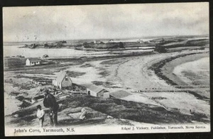CANADA 1910 Johns Cove Yarmouth Nova Scotia PPC Paquetbot Postmark Boston - Picture 1 of 2