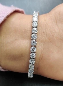 9.00Ct Lab Grown Diamond Tennis Bracelet D/VS - White Gold, Luxury Jewelry Gift - Picture 1 of 12