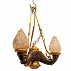 Grand Tour Roman Bronze Oil Lamp Chandelier Hanging Lamp