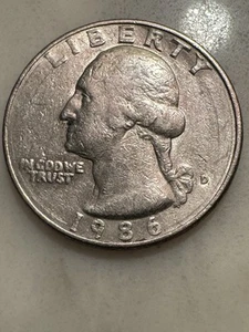 1986 d washington quarter Error The Right Claw Rare Coin - Picture 1 of 2