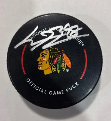 Connor Bedard Autografiado Juego Oficial Puck Chicago Blackhawks Foto 1 de 2