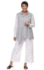 Tulip Clothing Cooper Womens Cotton Top in Ticking Stripe - Picture 1 of 4