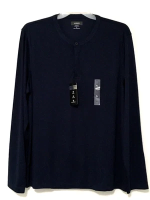 Alfani Mens Size XL Neo Navy Stretch Long Sleeve Shirt Polyester Blend Pullover - Изображение 1 из 4