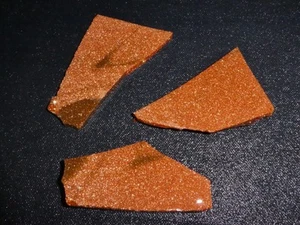 Goldstone slabs-3 small pieces-rough- cabbing- collecting-science - Picture 1 of 3