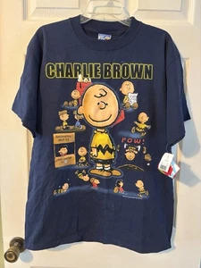 Mens Vtg Peanuts 50th Celebration Charlie Brown T-Shirt/Multi Graphics Sz L - Picture 1 of 7
