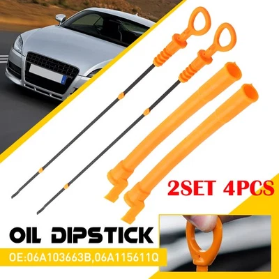 4X Oil DipStick & Oil Dip Stick Tube For Audi TT TT Quattro VW Jetta Golf Beetle - Image 1 of 4