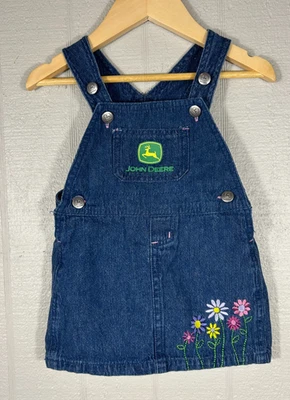 Bebé Niña Y2K John Deere 9-12 Meses Denim Mono Vestido Bordado Flores Foto 1 de 4