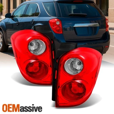 Fit 10-15 Equinox Red Clear Tail Lights Driver + Passenger Side Replacement Pair - Image 1 of 4
