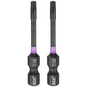 2pcs T15 Torx Impact Screwdriver Bit 1/4" Hex Shank 2" Long Magnetic No Hole - Picture 1 of 7