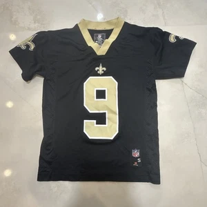Drew Brees #9 New Orleans Saints Youth Small NFL Team Apparel Jersey Black Gold - Picture 1 of 8