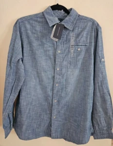Tommy Hilfiger Boy's Size 16/18 Chambray Denim Button Down Long Sleeve Shirt-NWT - Picture 1 of 16