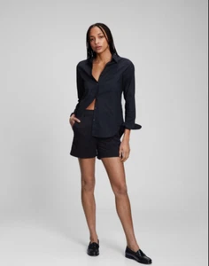 Neu mit Etikett Gap hoch geschnittene Stretch Girlfriend khaki 5" Shorts mit Washwell Damen 8 - Bild 1 von 11