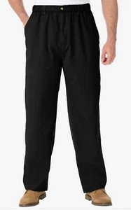 NEW King Size Men's Knockarounds Full-Elastic Waist Twill Pants 2XL 33 Big Black - Picture 1 of 2