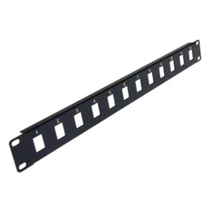 12-Port Keystone Jack Blank Patch Panel Plate Cat5e Cat6 RJ45 19" Rack Mount 1U - Picture 1 of 1