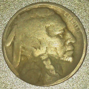 1913-P BUFFALO NICKEL RAISED GROUND TYPE 1, ACID TREATED, AG/G, CIRCULATED - Picture 1 of 2