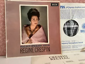 SXL 6075 Wbg : REGINE CRESPIN ITALIAN OPERATIC ARIAS / DOWNES ROH 1963 UK DECCA - Picture 1 of 2