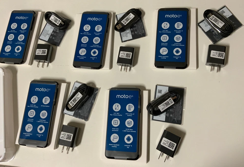 📊 Verizon Prepaid Moto E6-16GB -Starry Black 🆕LOT OF 5 👉Sim Not Included 🆕 - Image 1 of 3