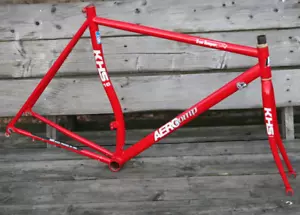 Vintage KHS 16 Aero Comp red steel bicycle frame set Timetrial Triathlon 54cm - Picture 1 of 15
