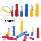 100PCS Insulated Bullet Wire Connectors Electrical Male Female Crimp Terminals