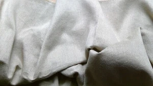 vintage 2 yards fabric brown/ivory woven pinstripe 64" wide synthetic upholstery - Picture 1 of 7