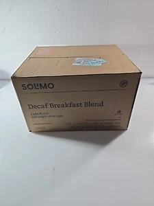 Solimo Decaf Breakfast Light Roast Coffee Pods Compatible with Keurig (100 Pods) - Picture 1 of 1