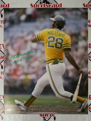 BILLY WILLIAMS SIGNED 16X20 INSCRIBED WITH "HOF 87" JSA COA - OAKLAND A'S - Image 1 of 3