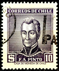 🇨🇱 Chile 1956/58 Prezydent F.A. Pinto Mi518 znaczek pocztowy Stamp Timbre 👍 used
