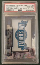 2016 Panini Father's Day #3 Ken Griffey Jr Patch - Cracked Ice 04/25 PSA 8 NM-MT