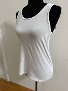 Theory White Cotton Sleeveless Top, Style BRAM_COMPLIMENT G014534R, size L - Picture 1 of 9
