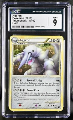 Aggron 1/102 Holo HGSS Triumphant - Graded Pokemon Card CGC 9 - Image 1 of 2
