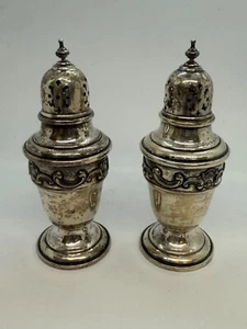 Salero y pimentero vintage Gorham Strasbourg de plata esterlina #1138 - Imagen 1 de 6