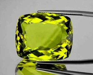 Green Gold Lemon Quartz 59.93 carat Rectangle 28x25 mm,Flawless-VVS Clarity - Picture 1 of 2