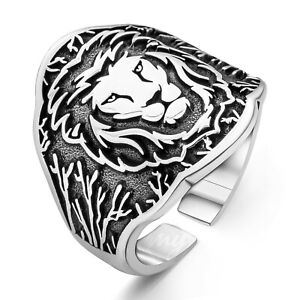 Solid 925 Sterling Silver Lion Design Archer Thumb Men's Ring Adjustable Size
